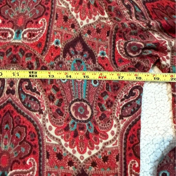 Talbots 100% Merino Wool Paisley Print Long Sleeve Top – Size M - Picture 6 of 9